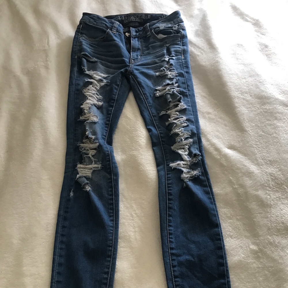 American Eagle super super stretch blue jegging